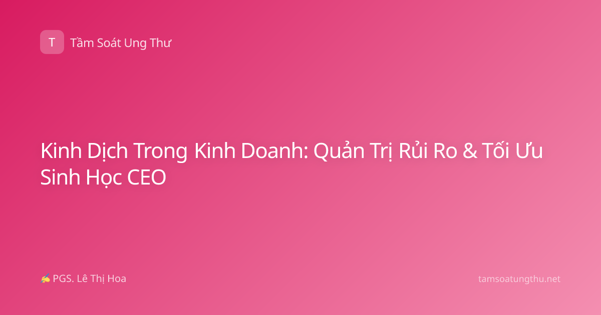 Kinh Dịch Trong Kinh Doanh: Quản Trị Rủi Ro & Tối Ưu Sinh Học CEO